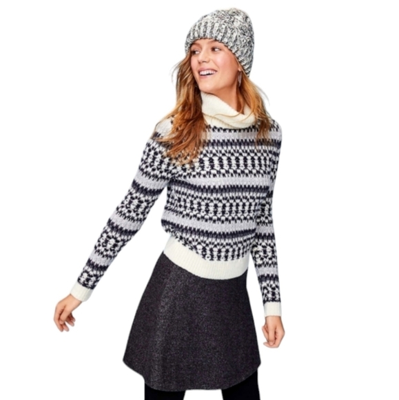 Loft - Knit Stitched Striped Turtleneck Sweater - Picture 16 of 16